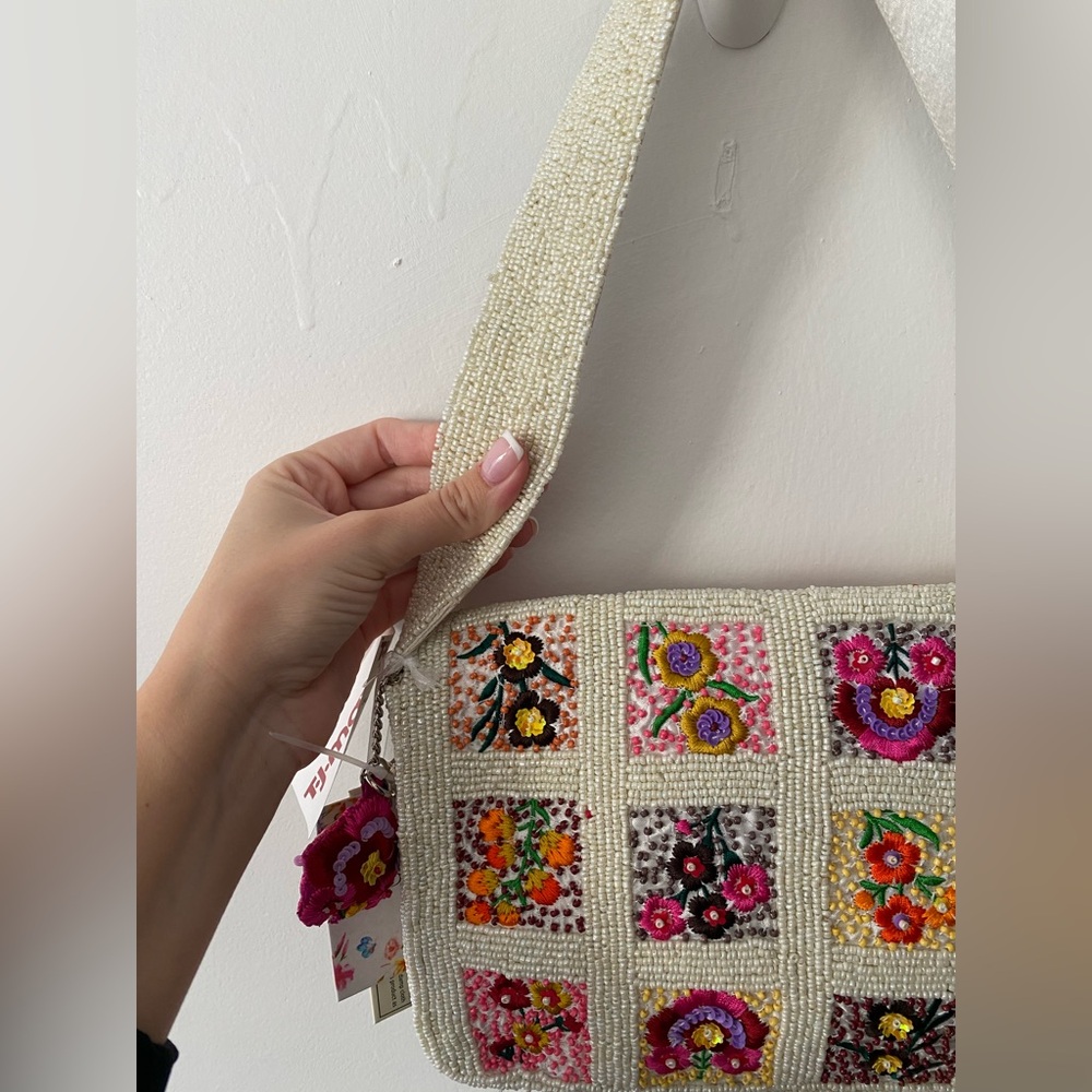 T.J.Maxx Floral Beaded Shoulder Bag